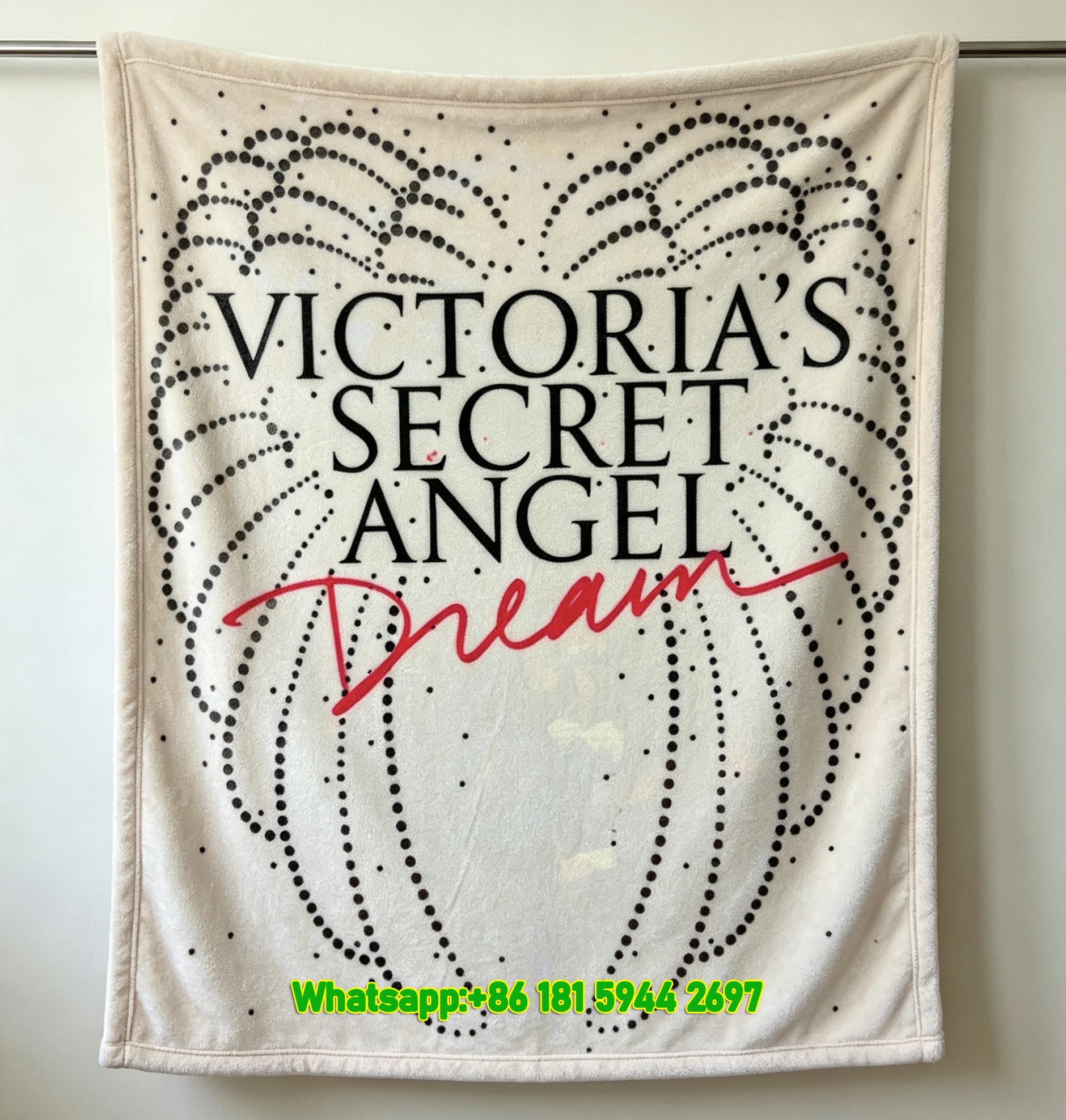 Victoria's Secret Signature Script Flannel Fleece Throw Blanket V042